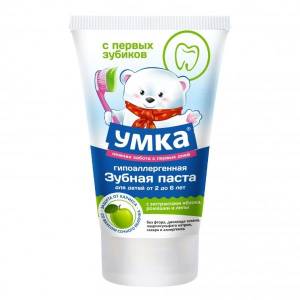 Умка зубная паста детская со вкусом яблока от 2 до 6 лет 65г