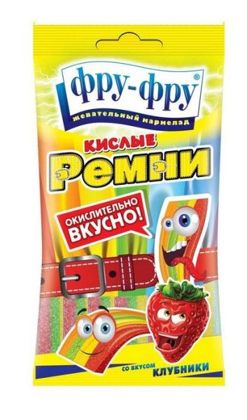 Изображение товара Мармелад Фру-Фру Кислые ремни клубника 85г Мармелад Фру-Фру Кислые ремни клубника 85г фотография